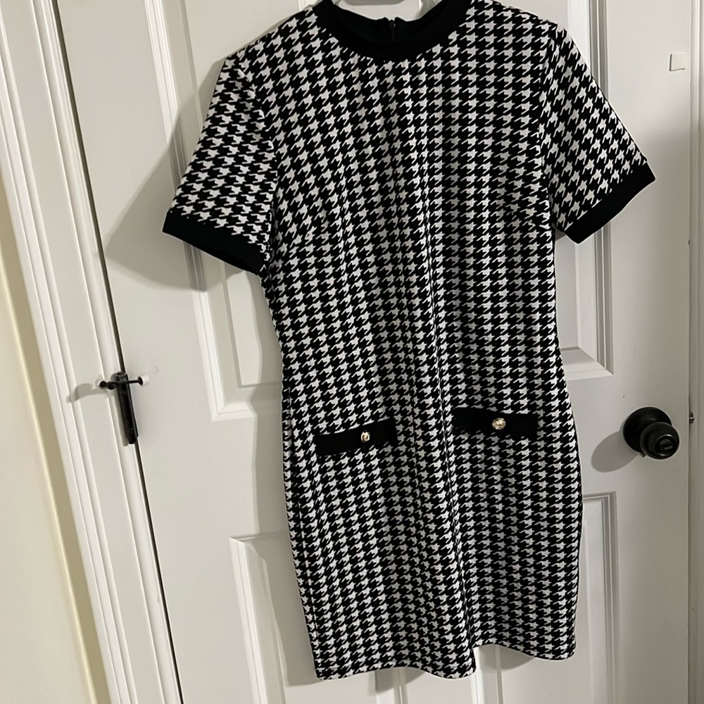 Brand new houndstooth pattern dress